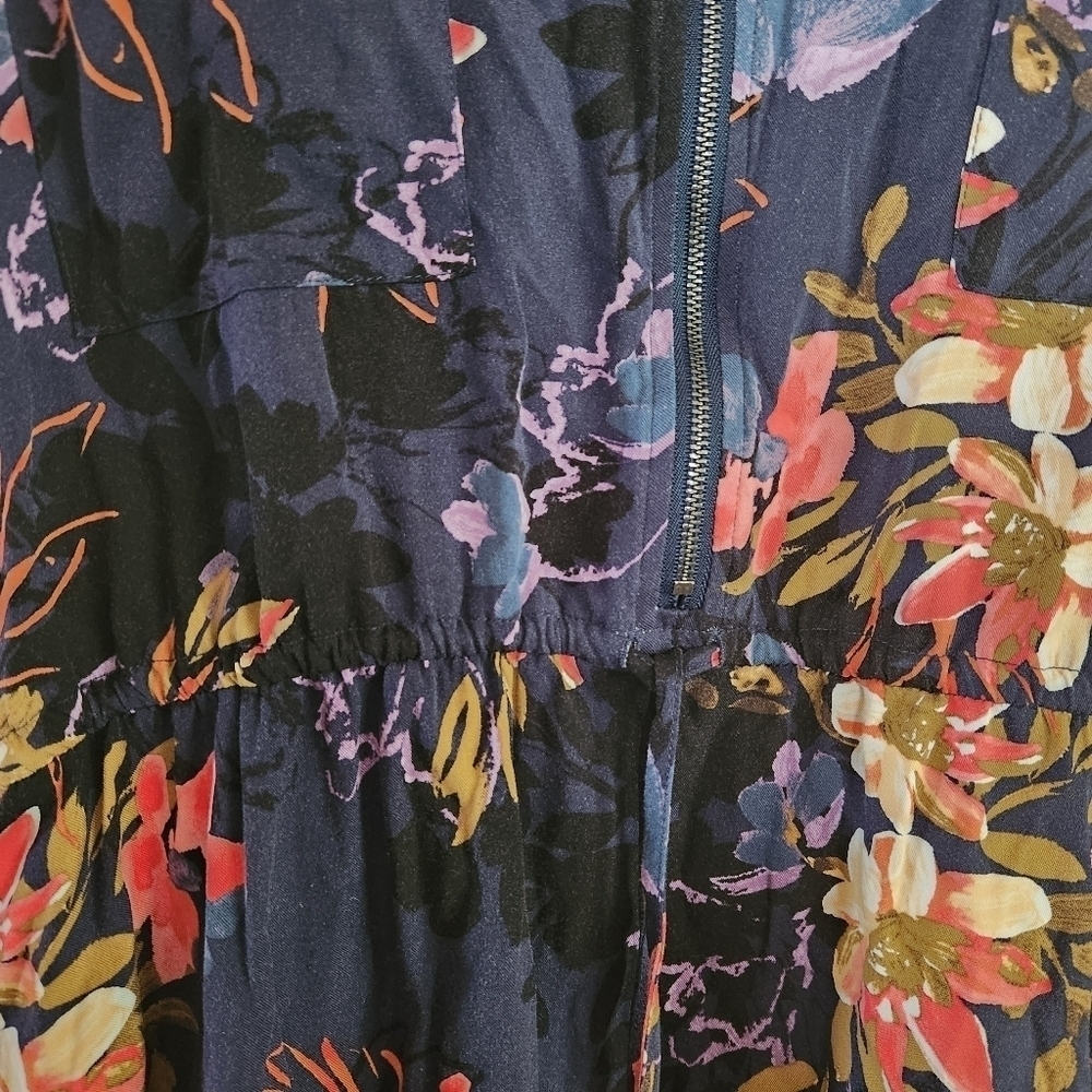 Torrid Tank Mini Dress Floral Blue Pink Tie Waist Plus Sixe 6 X - Picture 4 of 10